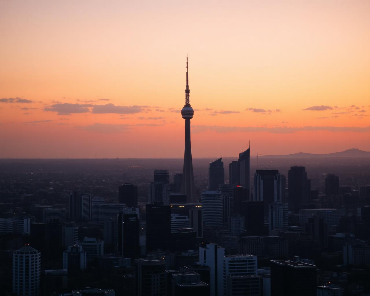Johannesburg skyline at sunset